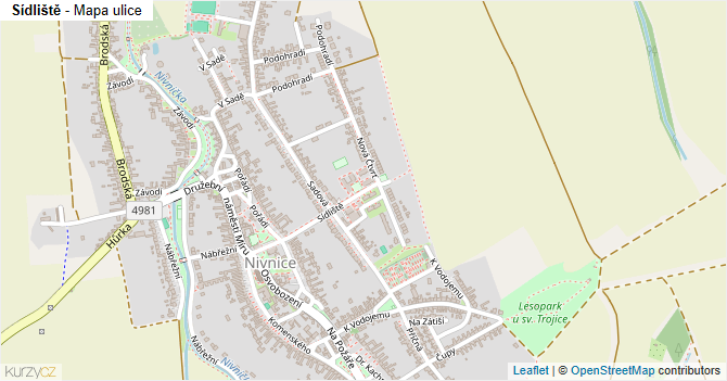 Sídliště - mapa ulice