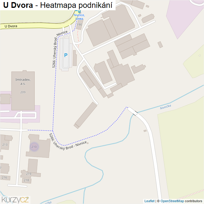 Mapa U Dvora - Firmy v ulici.