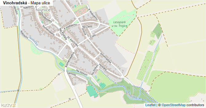 Vinohradská - mapa ulice