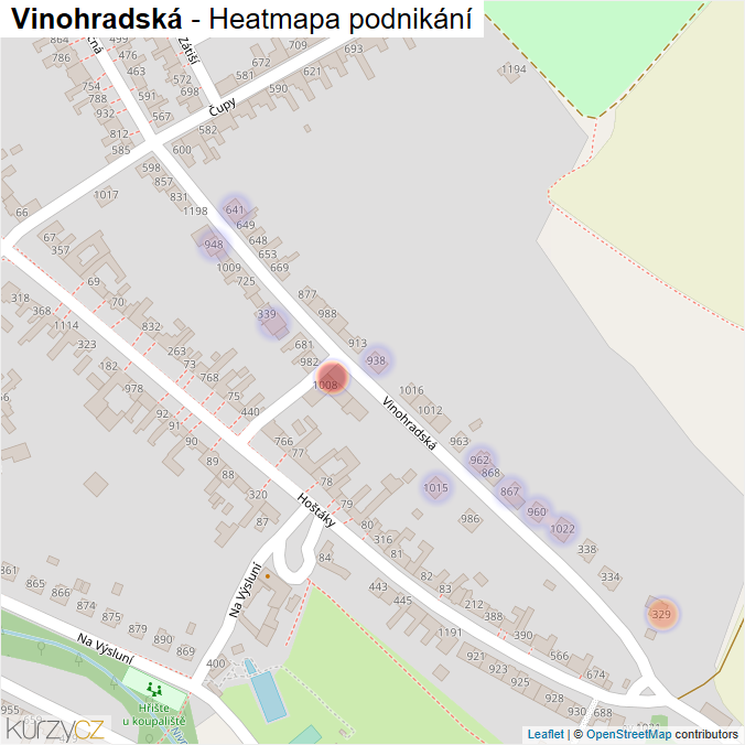 Mapa Vinohradská - Firmy v ulici.