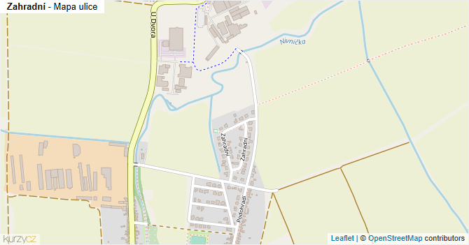 Zahradní - mapa ulice