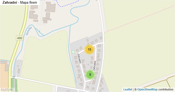 Zahradní - mapa firem