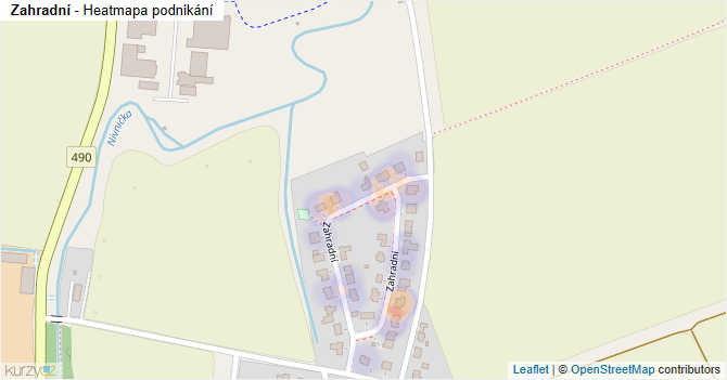 Zahradní - mapa podnikání