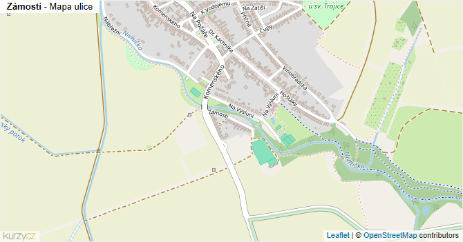 Zámostí - mapa ulice