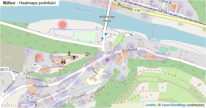 Nižbor - mapa podnikání