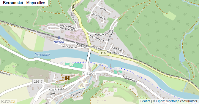 Berounská - mapa ulice