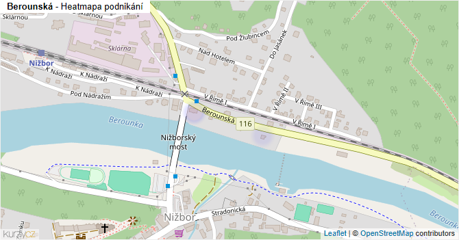 Berounská - mapa podnikání