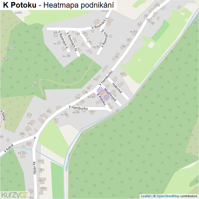 Mapa K Potoku - Firmy v ulici.