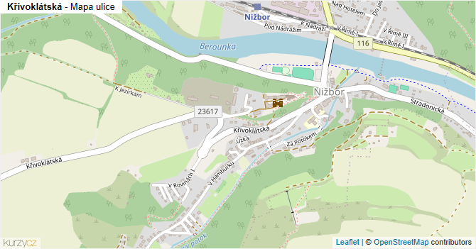 Křivoklátská - mapa ulice