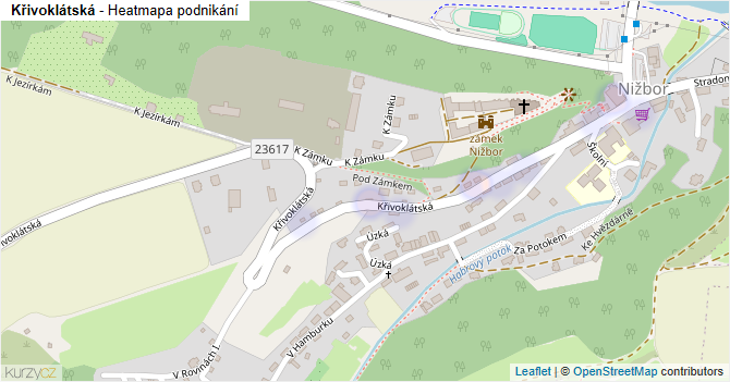 Křivoklátská - mapa podnikání