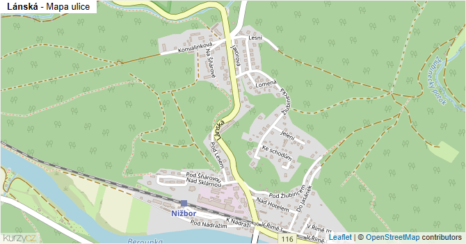 Lánská - mapa ulice