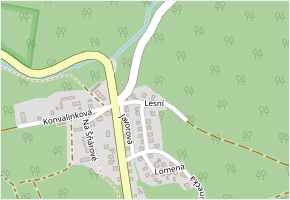 Lesní v obci Nižbor - mapa ulice