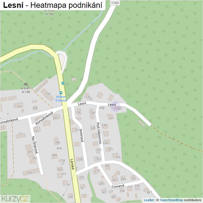 Mapa Lesní - Firmy v ulici.