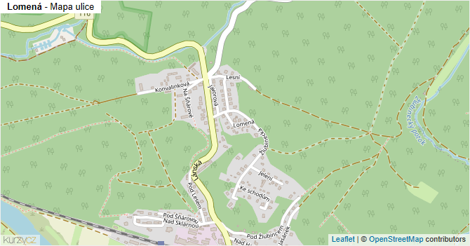 Lomená - mapa ulice