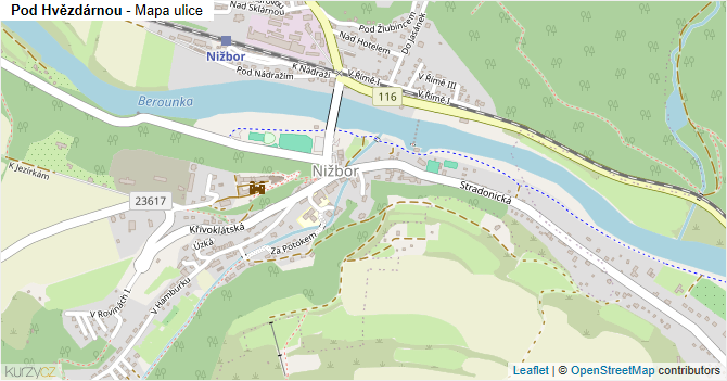 Pod Hvězdárnou - mapa ulice