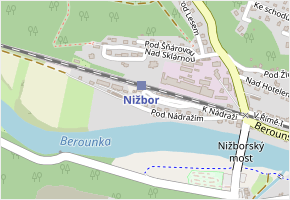 Pod Nádražím v obci Nižbor - mapa ulice