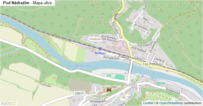 Pod Nádražím - mapa ulice