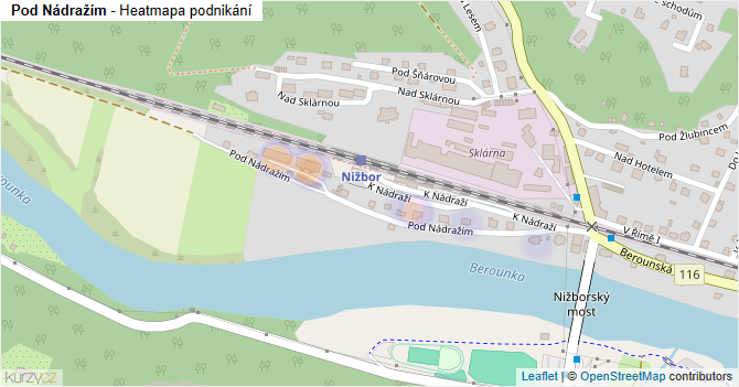 Pod Nádražím - mapa podnikání
