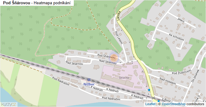Pod Šňárovou - mapa podnikání