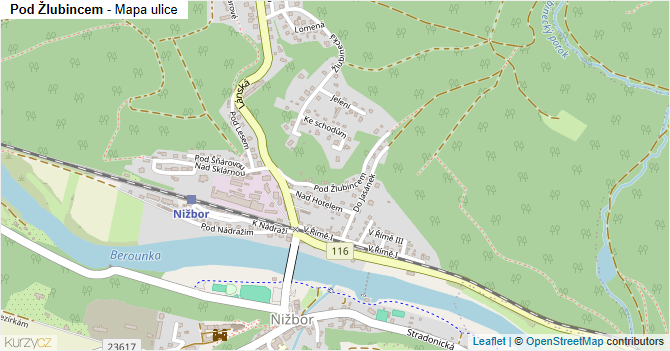 Pod Žlubincem - mapa ulice