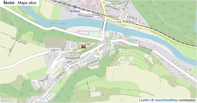 Školní - mapa ulice