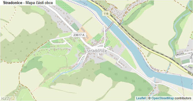 Stradonice - mapa části obce