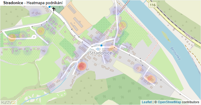 Stradonice - mapa podnikání