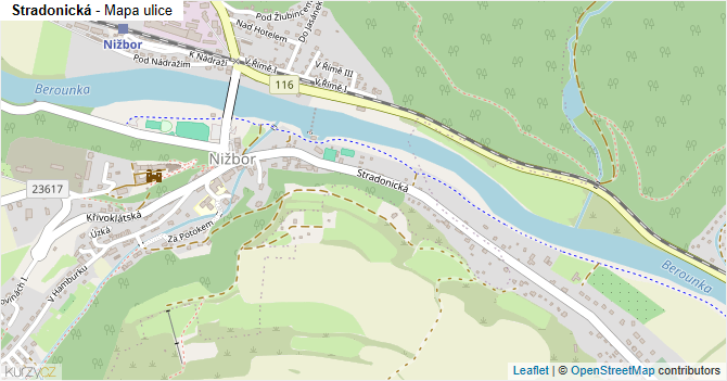 Stradonická - mapa ulice