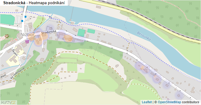 Stradonická - mapa podnikání