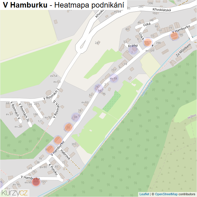 Mapa V Hamburku - Firmy v ulici.