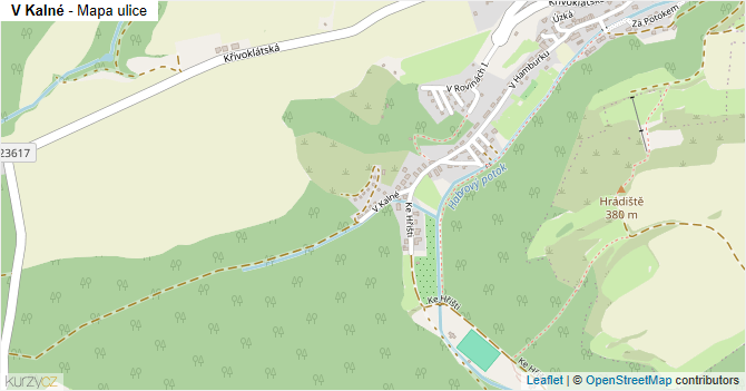 V Kalné - mapa ulice