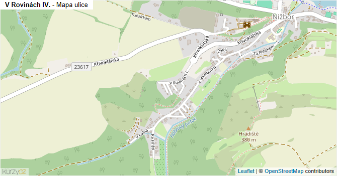 V Rovinách IV. - mapa ulice