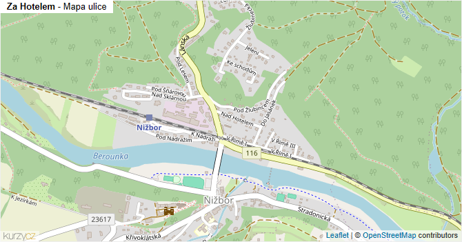 Za Hotelem - mapa ulice