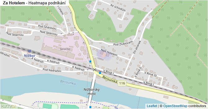 Za Hotelem - mapa podnikání