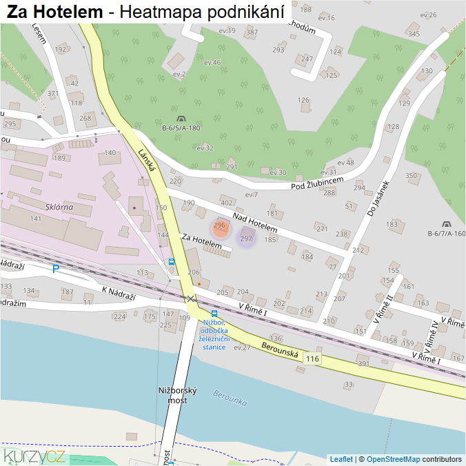 Mapa Za Hotelem - Firmy v ulici.