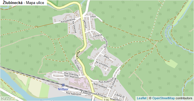 Žlubinecká - mapa ulice
