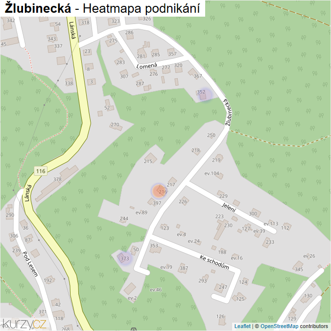 Mapa Žlubinecká - Firmy v ulici.