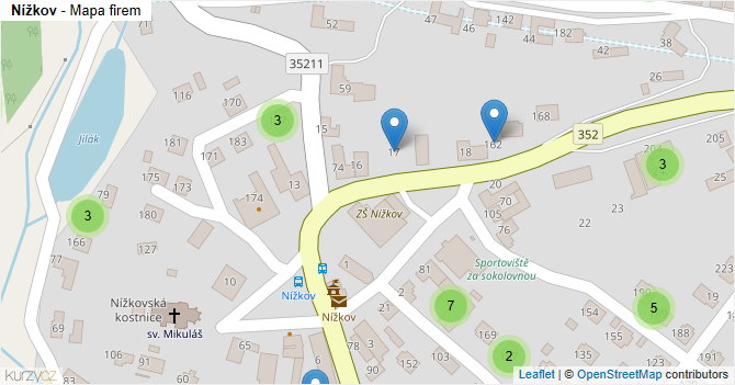 Nížkov - mapa firem