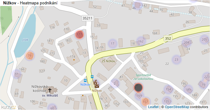 Nížkov - mapa podnikání