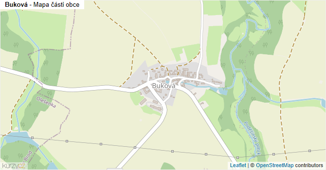 Buková - mapa části obce