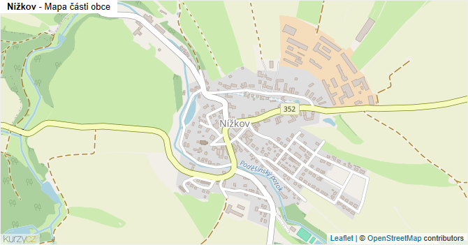 Nížkov - mapa části obce
