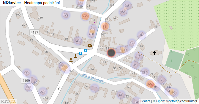 Nížkovice - mapa podnikání