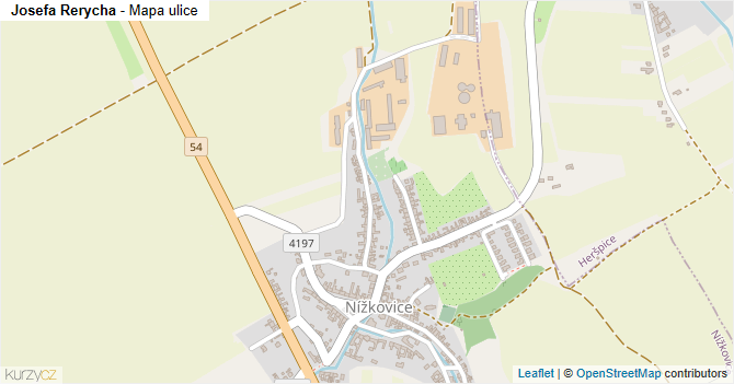 Josefa Rerycha - mapa ulice