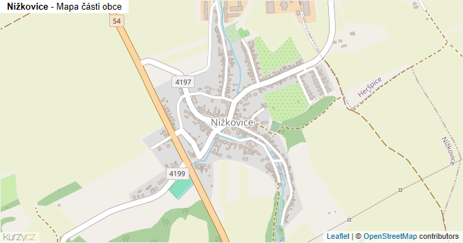 Nížkovice - mapa části obce