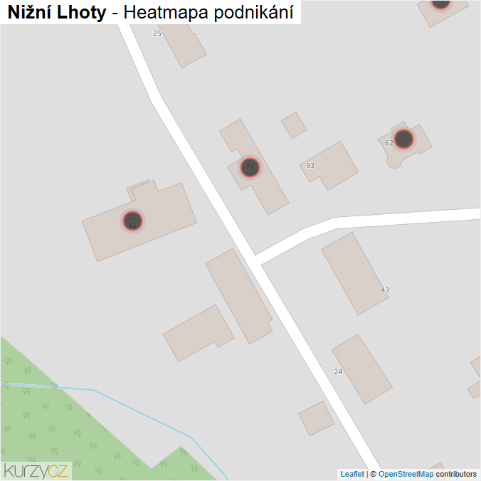 Mapa Nižní Lhoty - Firmy v obci.