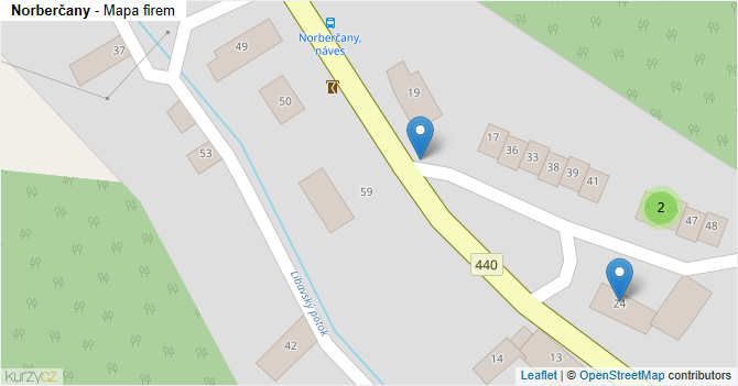 Norberčany - mapa firem