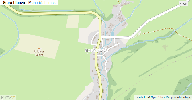 Stará Libavá - mapa části obce