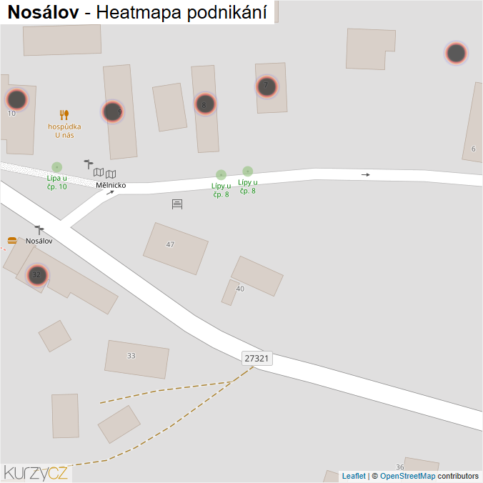 Mapa Nosálov - Firmy v obci.