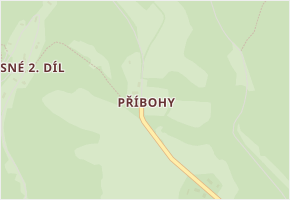 Příbohy v obci Nosálov - mapa části obce