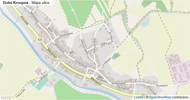 Dolní Kroupná - mapa ulice